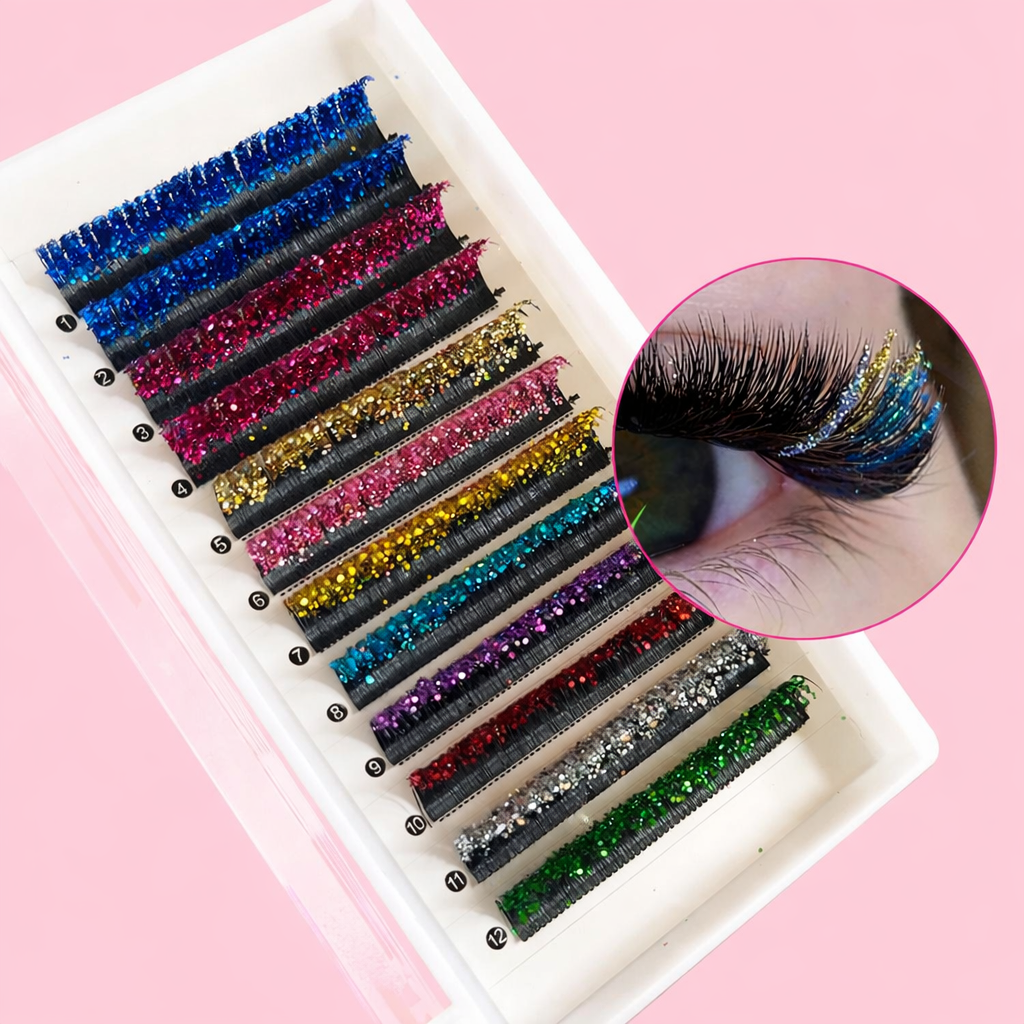 Glitter Cluster Lashes | Sparkle Lash Clusters for Volume Sets