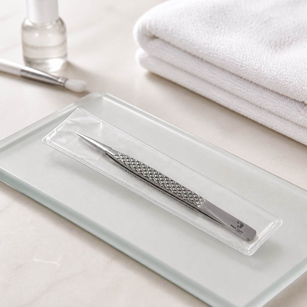 Diamond Print Isolation Tweezer | Precision Lash Extension Tweezer