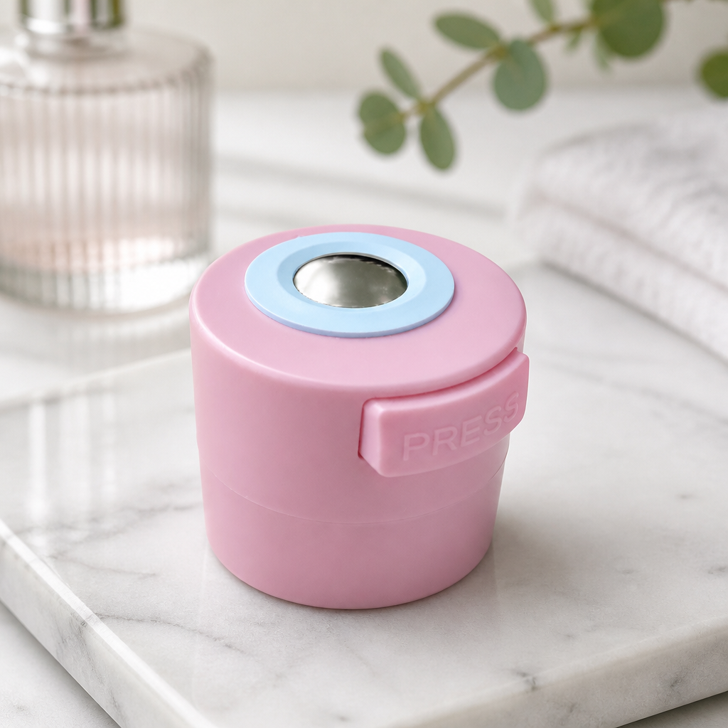 Pink Lash Glue Storage Container with Temperature & Humidity Gauge