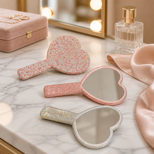 Heart Bling Lash Mirror | Glitter Heart Lash Extension Mirror