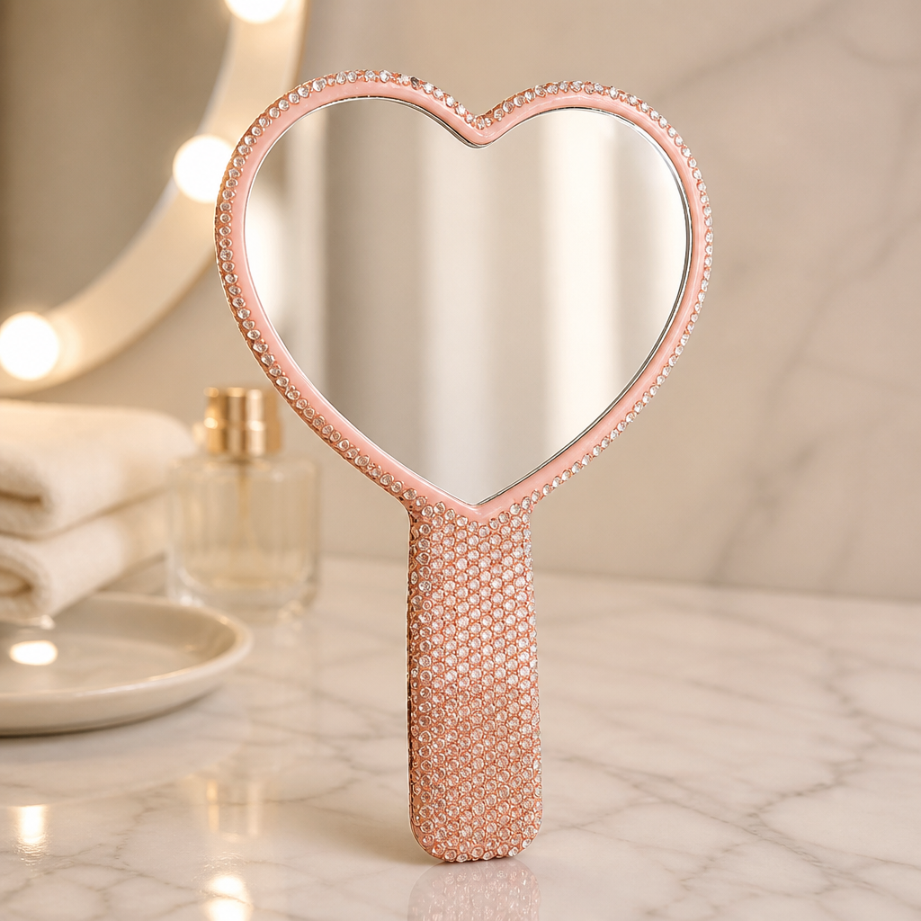Heart Bling Lash Mirror | Glitter Heart Lash Extension Mirror